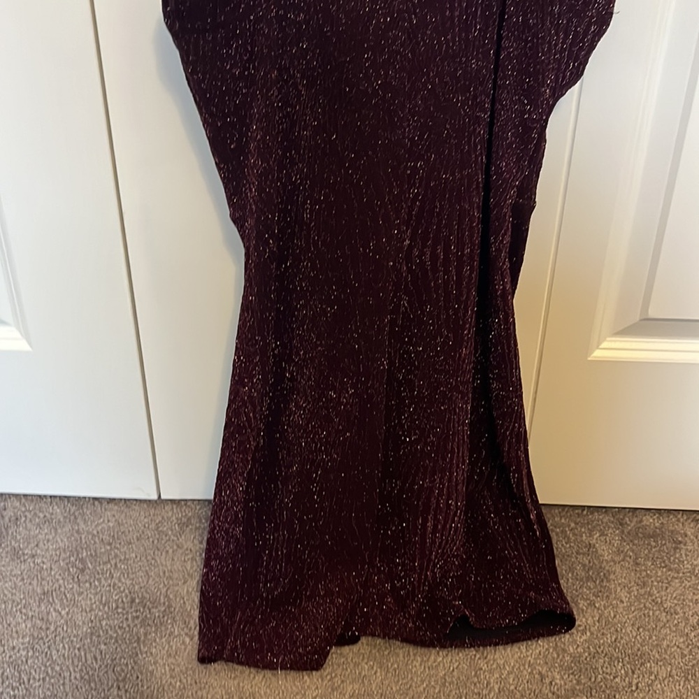 Burgundy Sparkly Mini Dress - Picture 8 of 9